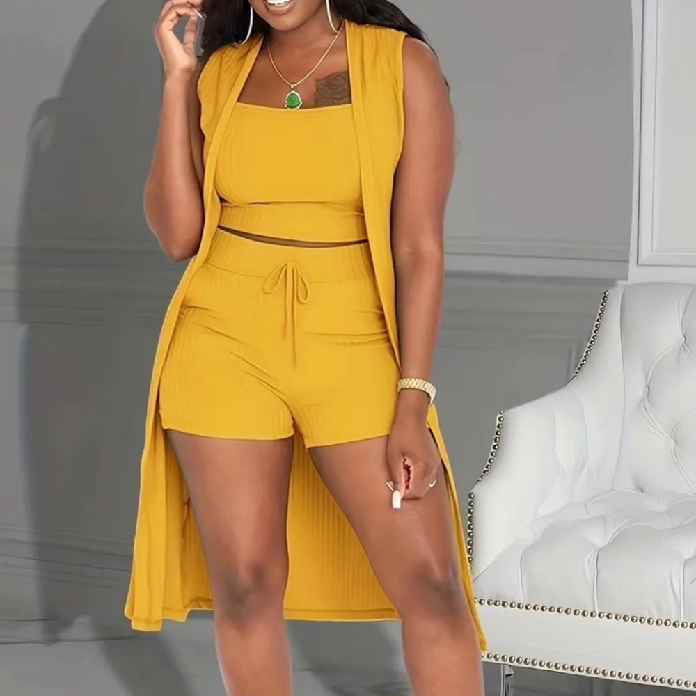 Chic Womens Three-Piece Summer Outfit Set - SIZE LARGE 8/10